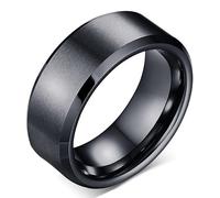 Zense - Bague Noire Brossée Pour Homme Zr0162