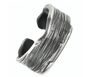 ZENSE - Bague ouverte pour homme en acier vintage et taille ajustable ZR0183