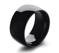 ZENSE - Bague pour homme en acier de titane noir ZR0164, taille 67