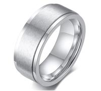 ZENSE - Bague tournante pour homme de couleur argent mate ZR0158, taille 58