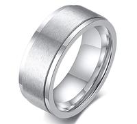 ZENSE - Bague tournante pour homme de couleur argent mate ZR0158, taille 68