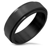 ZENSE - Bague tournante pour homme de couleur noire mate ZR0157, taille 71