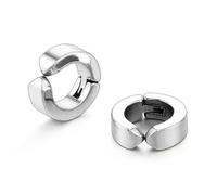 Zense - Boucles d'oreilles argentées homme arceau sans perçage oreilles ZE0069