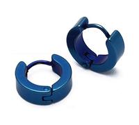 Zense - Boucles d'oreilles bleues pour homme en arceau ZE0068