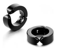 Zense - Boucles D'oreilles Homme Acier Noir Sans Perçage Des Oreilles Ze0070