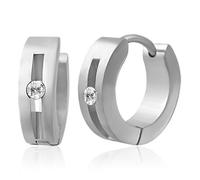 ZENSE - Boucles d'oreilles homme en acier avec diamant CZ ZE0003-EPC