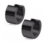 Zense - Boucles d'oreilles homme en acier inoxydable noir mate ZE0071