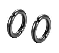Zense - Boucles D'oreilles Noires Homme Anneaux Sans Perçage Ze0075