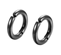 Zense - Boucles d'oreilles noires homme anneaux sans perçage ZE0075