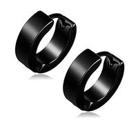 Zense - Boucles d'oreilles noires homme en arceau ZE0062