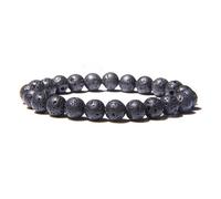 ZENSE - Bracelet ajustable homme perles noires en lave volcanique ZB0341