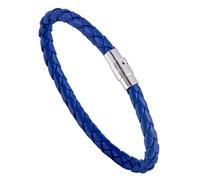 Zense - Bracelet bleu en cuir tressé pour homme ZB0257