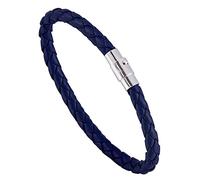 ZENSE - Bracelet bleu marine en cuir tressé pour homme ZB0356