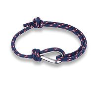 ZENSE - Bracelet bleu marine points rouges et blanc avec boucle acier ZB0372