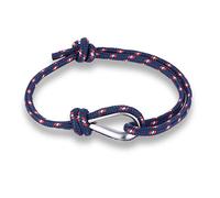 Zense - Bracelet bleu marine points rouges et blanc avec boucle acier ZB0372