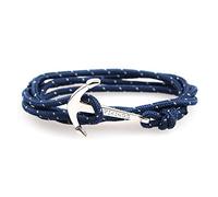 ZENSE - Bracelet cordon ancre marine ajustable ZB0316, Bleu