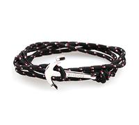 ZENSE - Bracelet cordon ancre marine ajustable ZB0318, Noir