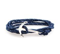 Zense - Bracelet cordon ancre marine bleu ajustable ZB0316