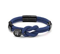 ZENSE - Bracelet cordon noeud marin ajustable ZB0319, Bleu