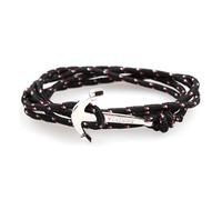 Zense - Bracelet cordon noir ancre marine ajustable ZB0318