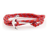Zense - Bracelet cordon rouge orangé ancre marine ajustable ZB0346