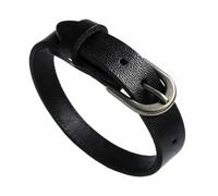 ZENSE - Bracelet cuir ajustable homme, noir, boucle de ceinture acier ZB0397