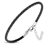 ZENSE - Bracelet cuir fin noir pour homme et réglable par extension ZB0375
