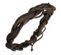 Zense - Bracelet Cuir Homme Design Ajustable Marron Enroulé Zb0127