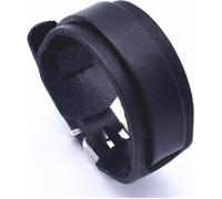 Zense - Bracelet de force pour homme en cuir ajustable noir ZB0336