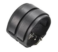 Zense - Bracelet force noir en cuir pour homme double lanières ZB0265