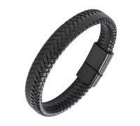 Bracelet ZENSE - ZB0393 - Homme - Cuir tressé noir et fermeture magnétique - Casual - 19,5 cm