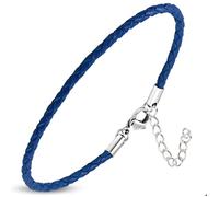 Zense - Bracelet Homme En Cuir Fin De Couleur Bleue Zb0243