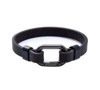 Zense - Bracelet homme tendance en cuir et attache en acier noir ZB0352