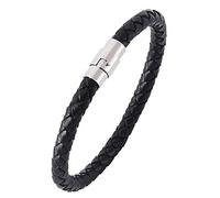 ZENSE - Bracelet noir en cuir tressé pour homme ZB0256