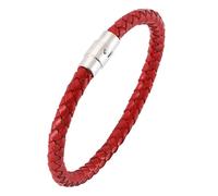Zense - Bracelet rouge en cuir tressé pour homme ZB0258