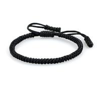 Zense - Bracelet Tibétain Noir Tressé Ajustable Pour Homme Zb0364