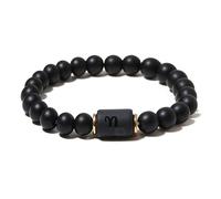 Zense - Bracelet zodiaque noir Capricorne étirable homme avec perles Onyx ZB0390