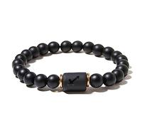 ZENSE - Bracelet zodiaque noir étirable homme avec perles Onyx