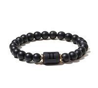 ZENSE - Bracelet zodiaque noir étirable homme avec perles Onyx ZB0383, Gémeaux