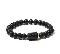 ZENSE - Bracelet zodiaque noir étirable homme avec perles Onyx ZB0384, Cancer