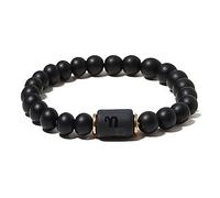 ZENSE - Bracelet zodiaque noir étirable homme avec perles Onyx ZB0390, Capricorne