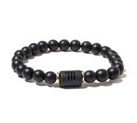 Zense - Bracelet zodiaque noir Scorpion étirable homme avec perles Onyx ZB0388