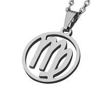 ZENSE - Collier homme - Pendentif zodiaque Vierge, diamètre 2cm - Chaîne 51cm - ZP0239