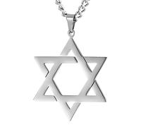 ZENSE - Collier pour homme étoile de David argenté ZP0233 - Avec chaîne 51 cm