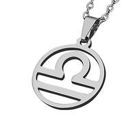 ZENSE - Collier zodiaque Balance pour homme ZP0240, diamètre 2 cm, avec chaîne