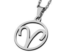 ZENSE - Collier zodiaque pour homme, diamètre 2 cm, avec chaîne