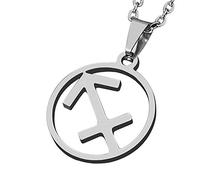 ZENSE - Collier zodiaque Sagittaire pour homme ZP0242, diamètre 2 cm, avec chaîne