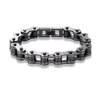 ZENSE - Gourmette chaîne de moto homme acier inoxydable noire vintage ZB0357