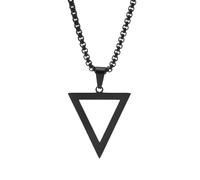 ZENSE - Pendentif Triangle Acier Noir avec Chaîne ZP0261