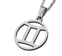 Zense - Pendentif zodiaque Gémeaux pour homme ZP0236 - Avec chaîne 51 cm